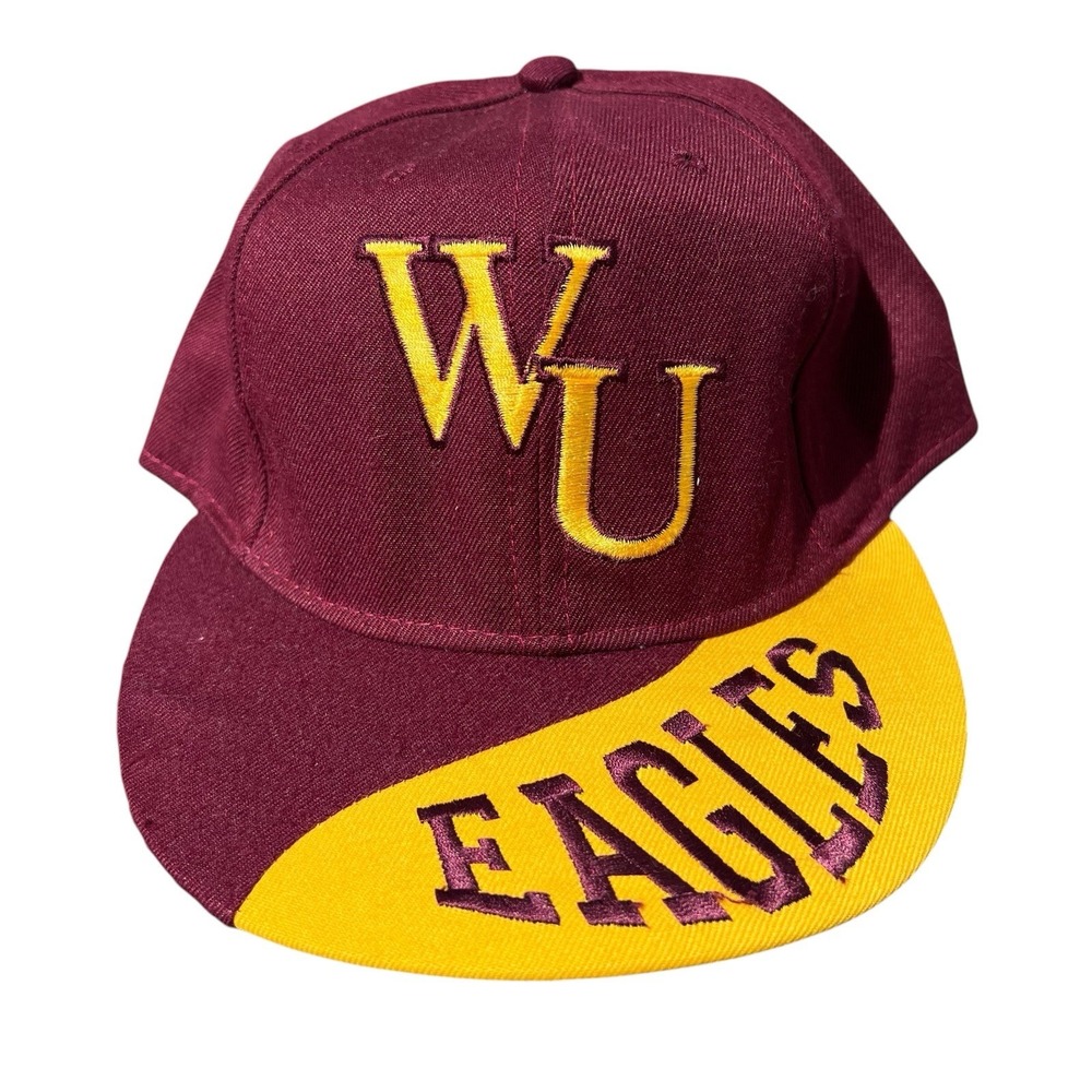 Vtg 90s Winthrop University Eagles WU Snapback Hat Made USA Classic Sportswear